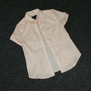 Pink Gingham Stretch Shirt S Liz Clairborne